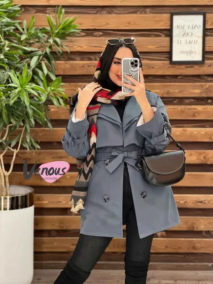 بارانی یقه دوبل داخل خز