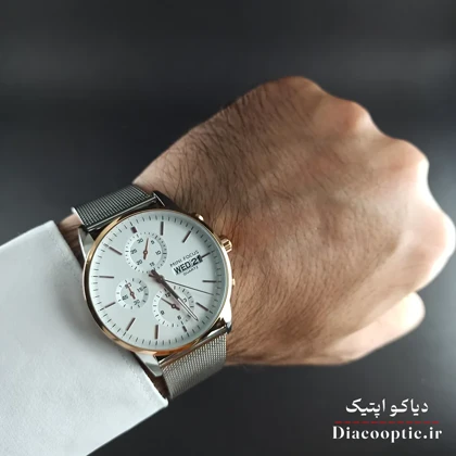 ساعت مچی مردانه اورجینال موتور ژاپن برند مینی فوکوس سه موتور مدل Mf0180G.04 بند حصیری