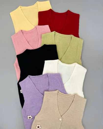 جلیقه بافت مداد رنگی کد 4437