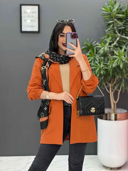 مانتو لینن پشت گت چهار جیب
