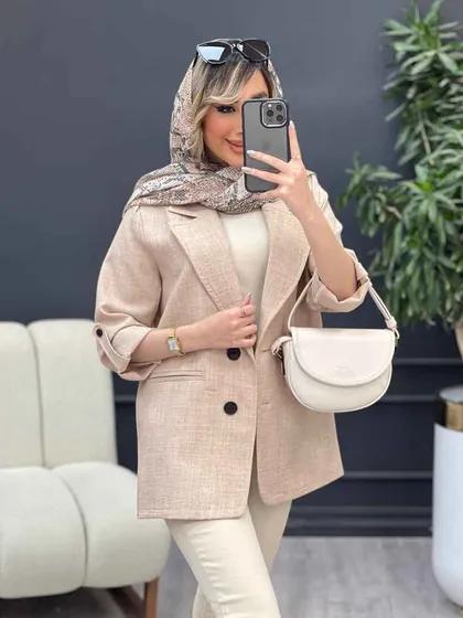مانتو جیب نما دو دکمه