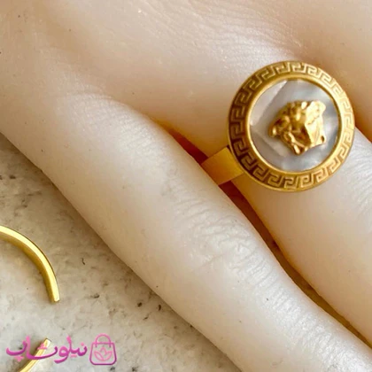 انگشتر زنانه ورساچه سفید استیل فری سایز کد 1691