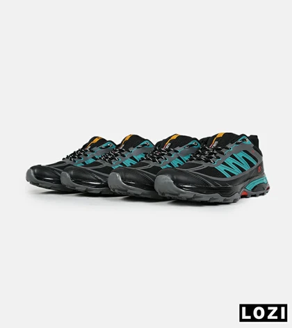 کفش کتانی مردانه و زنانه مشکی طوسی آبی Salomon Waterproof V.2 مدل 6718