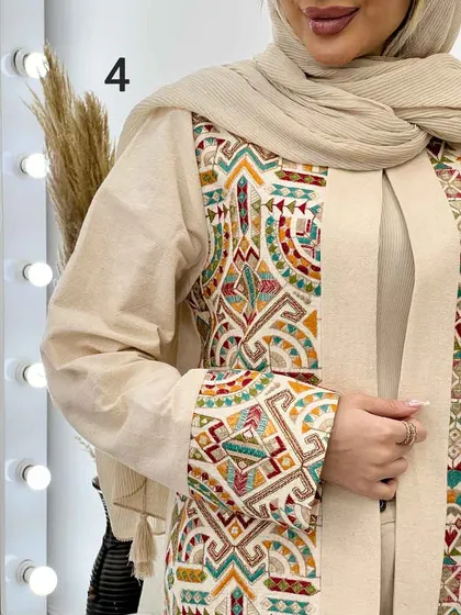 مانتو کتی لینن خرجه کاری هندی