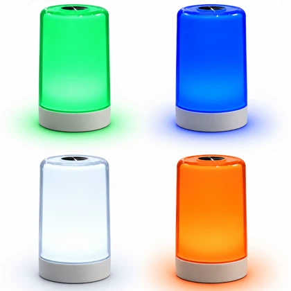 چراغ خواب لمسی مدل C107 شارژی با نور LED چند رنگ
