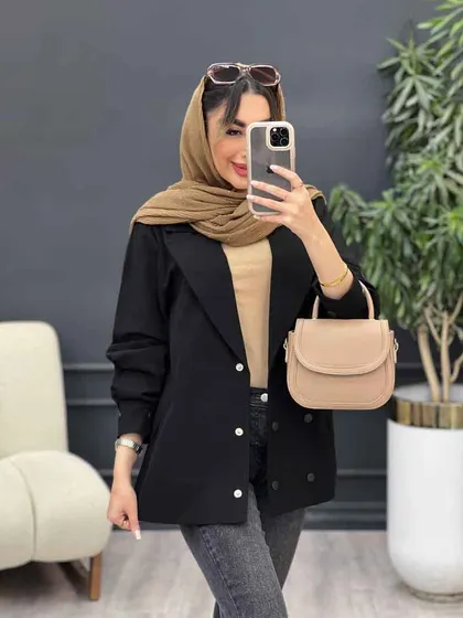 مانتو لینن شش دکمه