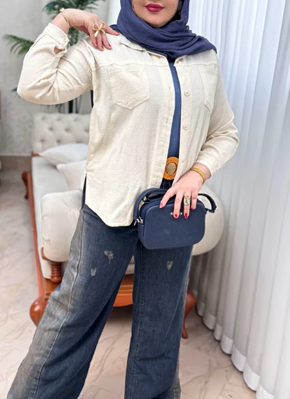 شومیز لینن حصیری 3086