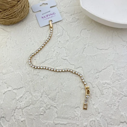 دستبند زنانه ژوپینگ مدل الیسا طرح تنیسی با نگین‌های درخشان