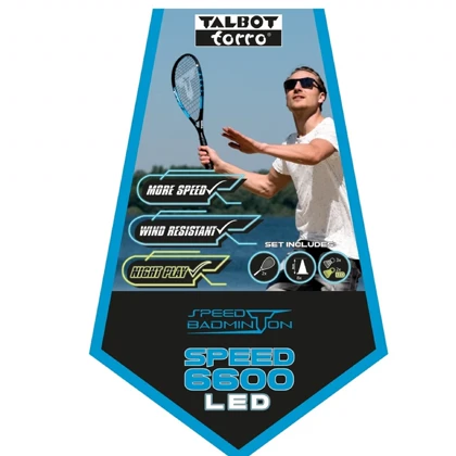 راکت بدمینتون سرعتی برند تالبوت تورو TALBOT TORRO Set Speed 6600 LED