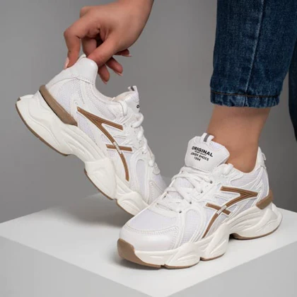 کفش و کتانی زنانه مدل فشیون FASHION رنگ سفید کرم