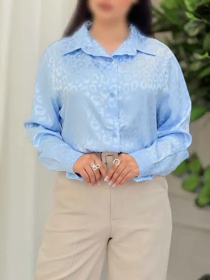 شومیز ساتن طرح پلنگی