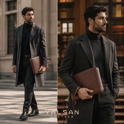 کیف اداری چرم یلسان مدل کلاور کد 113-PRM
