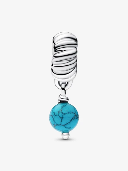 چارم آویز گوی فیروزه ایی پاندورا