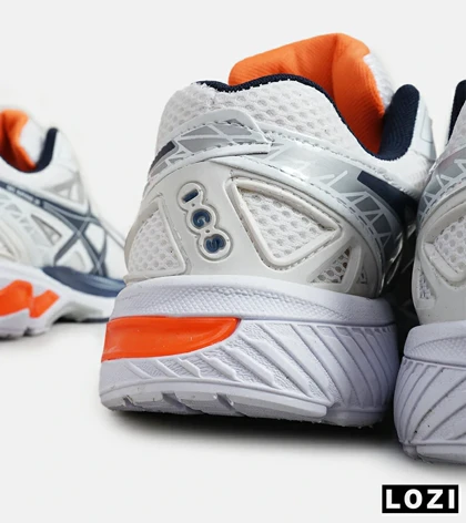 کفش کتانی سفید سرمه ای نارنجی ASICS KAYANO 20