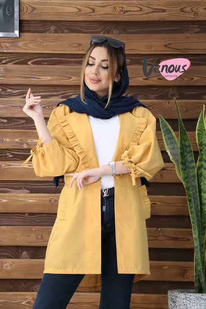 مانتو یقه حلزونی آستین گت