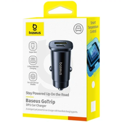 شارژر فندکی فست شارژ باسئوس Baseus مدل BS-c15c1 توان 30 وات