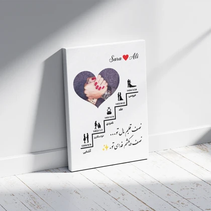 تابلو آشنایی تا ازدواج با عکس و متن دلخواه