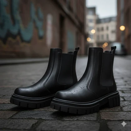 نیم بوت زنانه چلسی دوطرف کش-مشکی