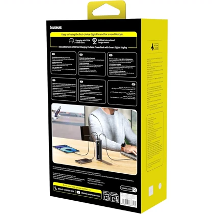پاور بانک فست‌شارژ 20800 تایپ‌سی و USB توان 145 وات بیسوس Baseus PPAP-20E5/P10082109813-00 با کابل دوسر تایپ سی