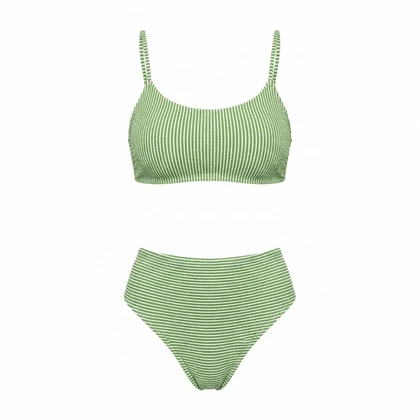 مایو دو تکه Cupshe راه راه مدل Bralette