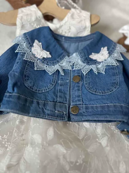 کت جین و سارافون مدل پروانه