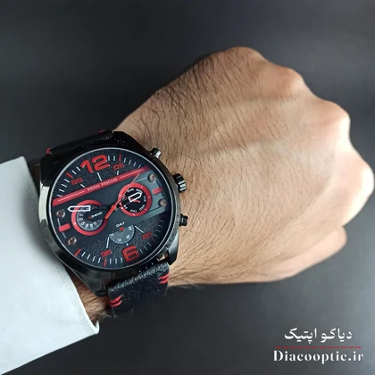 ساعت مچی مردانه اورجینال موتور ژاپنی برند مینی فوکوس سه موتور مدل Mf0068G.05 بند چرم