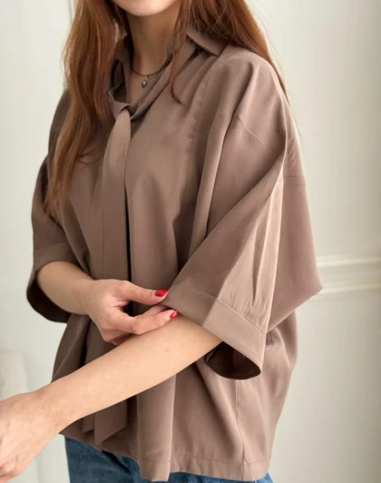 شومیز مودال کراواتی والریا کدSH-3177