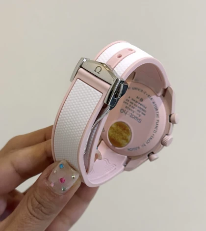 ساعت امگا سواچ ونوس صورتی بند رابر سرامیک Omega Swatch to Venus