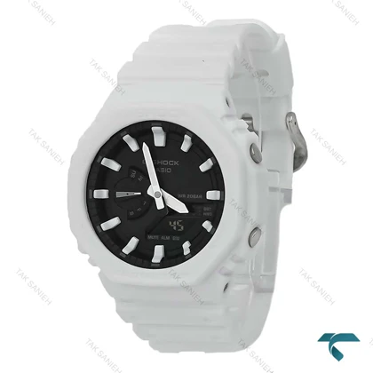 ساعت جیشاک GA2100 مردانه سفید صفحه مشکی GShock-8384-G