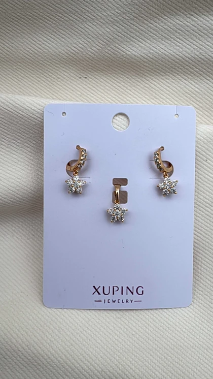 نیم ست ستاره نگینی ژوپینگ بدون زنجیر