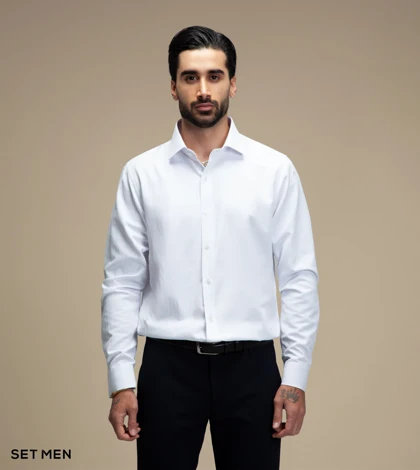 پیراهن مردانه آستین بلند طرح جناغی