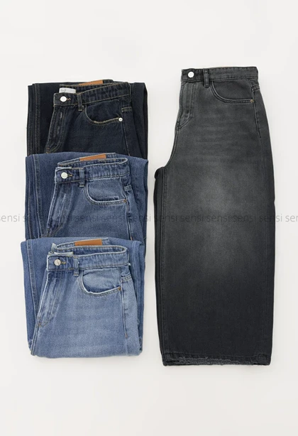 شلوار جین کراپت واید لگ کد1005012