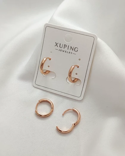 گوشواره ظریف حلقه‌ای آینه ای ژوپینگ