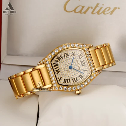 ساعت زنانه کارتیه نگین‌دار Cartier Diamond G77