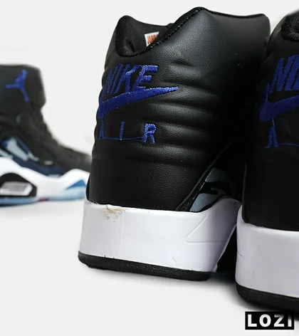 کفش کتانی ساق‌دار مردانه مشکی آبی Nike air jordan 6