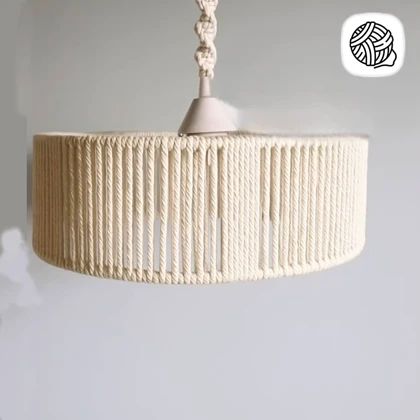 لوستر مکرومه بافی قطر 30CM و ارتفاع 10CM مدل کلاسیک