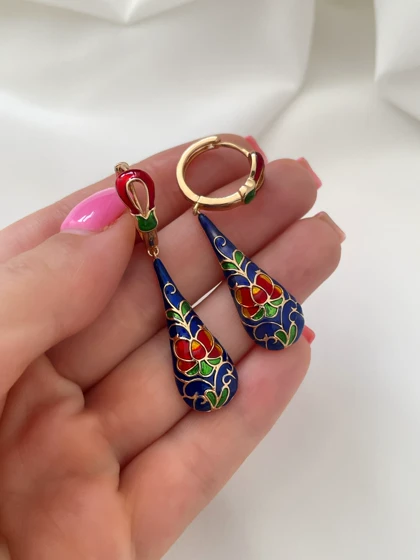 گوشواره میناکاری ژوپینگ