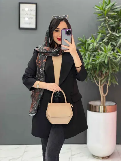مانتو کتی شش دکمه جیب پاکتی