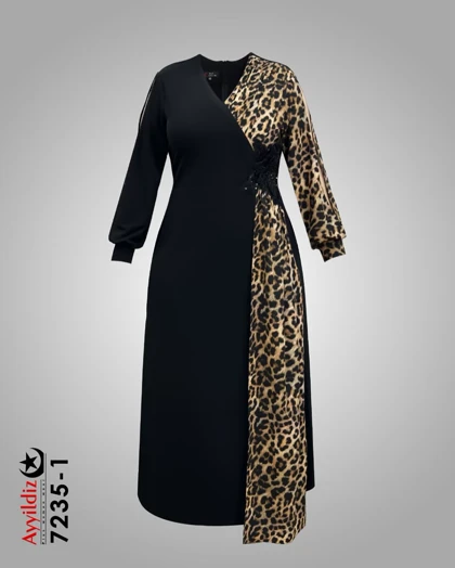 پیراهن بلند مجلسی زنانه سایز بزرگ کد 7235 (سفارشی دوز 10 روز کاری)