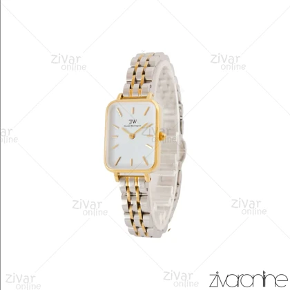 ساعت دنیل ولینگتون زنانه مستطیلی دورنگ طلایی صفحه سفید 104385