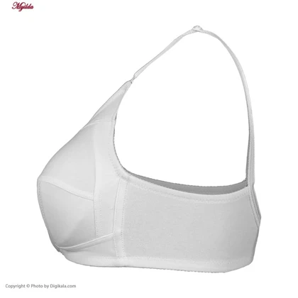 سوتین زنانه سه تکه نخی لاکرا مدل بدون فنر سفید لین کد 4680-419