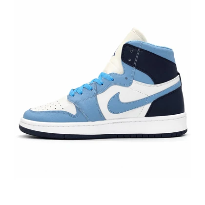 کفش و کتانی مردانه ساق‌دار مدل NIKE JORDAN 1 رنگ سفید آبی کد 2256