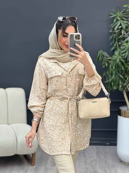 شومیز دو جیب گلی