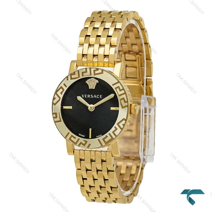 ساعت ورساچه Greca Glass زنانه طلایی صفحه مشکی Versace-7254-L