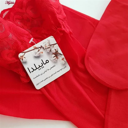 جوراب ساق بلند زنانه مدل شیشه ای قرمز کد 4927-4445