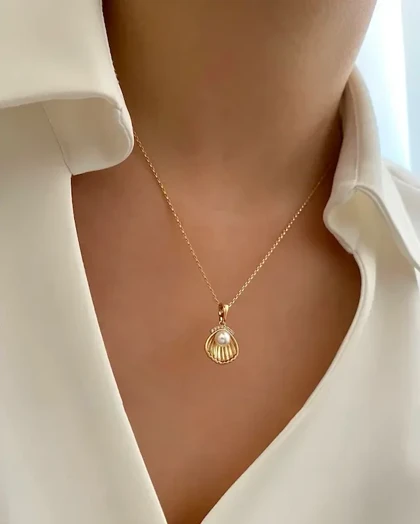 گردنبند مروارید و صدف ژوپینگ