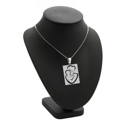 آویز مادرم ، بچه و زنجیر نقره روز مادر نقره 925