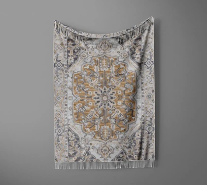 شال مبل ریش دار sofa shawl 286