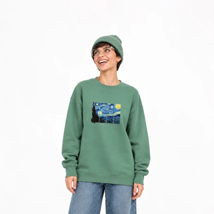 بلوز دورس دو نخ زنانه طرح شب متی سایز فری در 4 رنگ