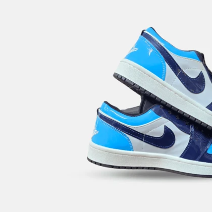 کفش جردن آبی سفید ورنی Air Jordan 1 Retro کد 284983